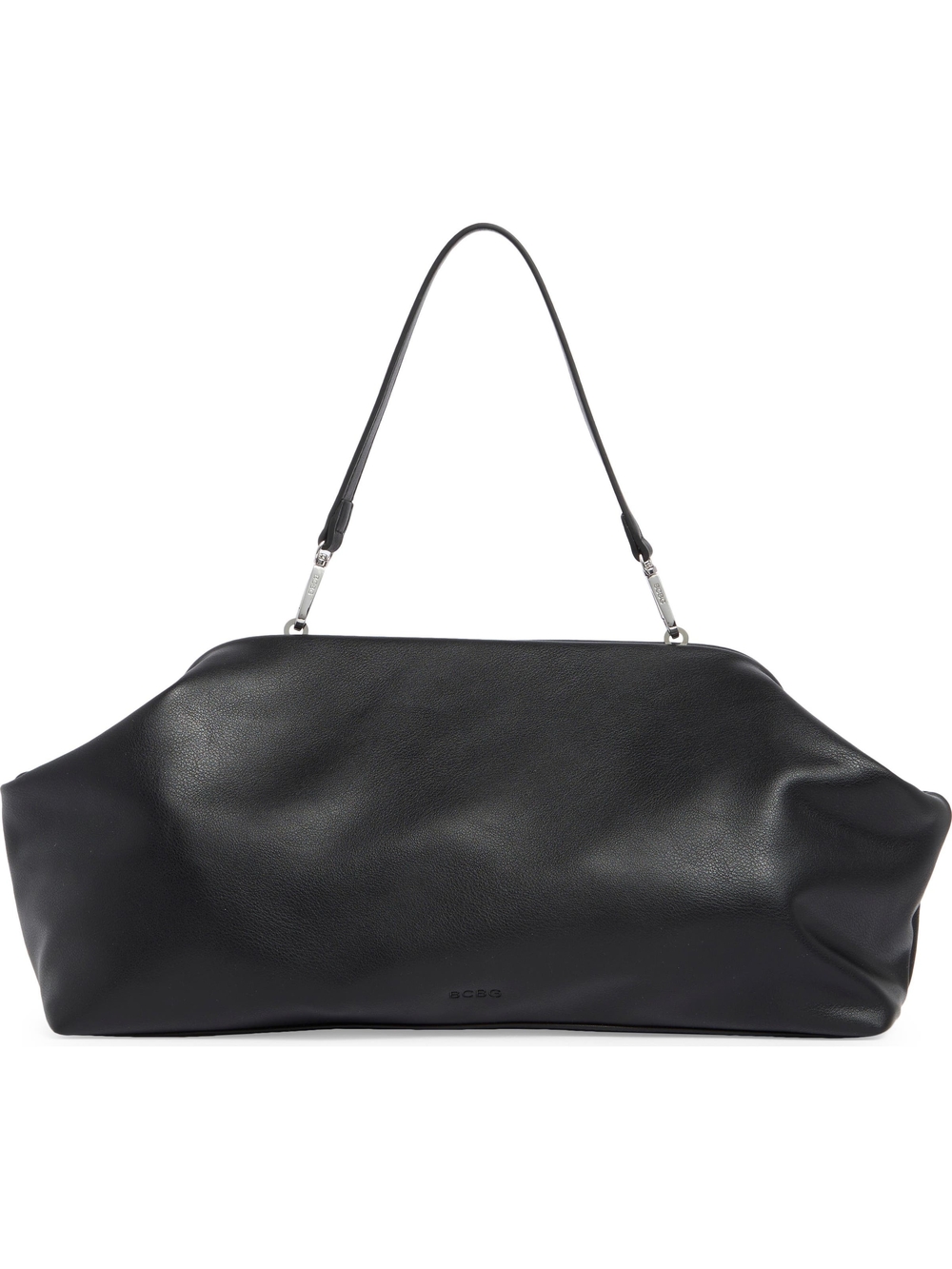 BCBG Black Leather Slouchy Shoulder Bag